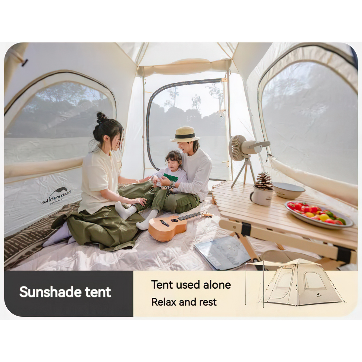 Naturehike Ango Lều Tự Bung 3 người Kèm Tăng Cắm Trại