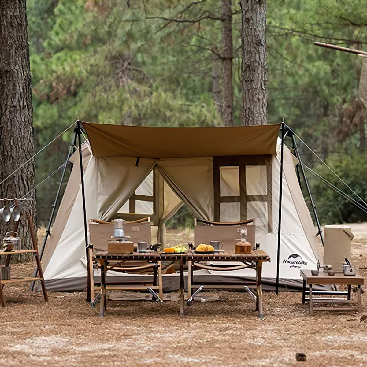 Naturehike Cnh22Zp029 Lều Vải Cotton Tự Động Cắm Trại Ngoài Trời