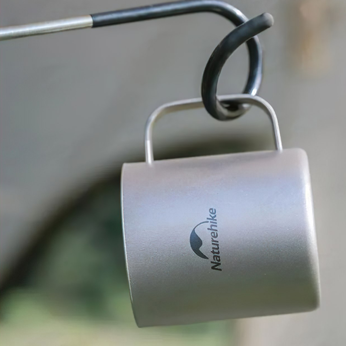 Naturehike NH22CJ006 Ly, Cốc Cắm Trại Titanium 2 Lớp Giữ Nhiệt Có Tay Cầm