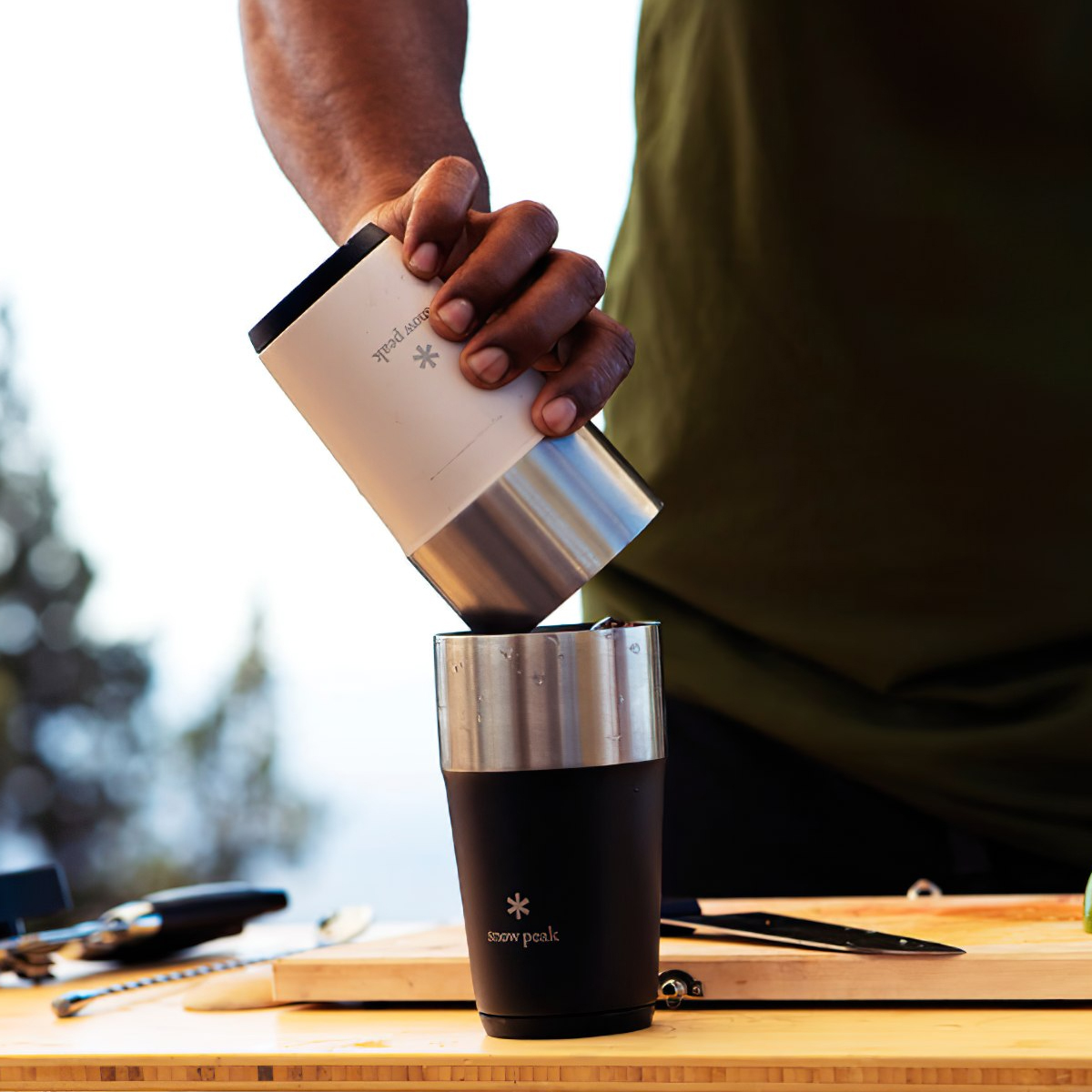 Ly Giữ Nhiệt Cắm Trại Du Lịch Văn Phòng Snowpeak Shimo Tumbler 470