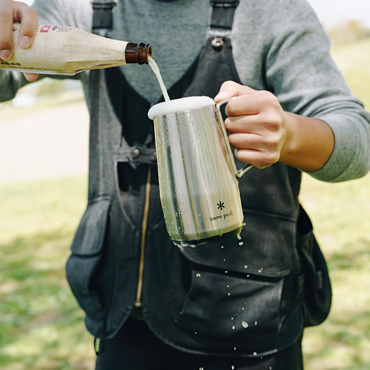 Snowpeak Ly Thép Không Gỉ Cách Nhiệt 2 Lớp Cắm Trại Du Lịch Shimo Stein 700Ml