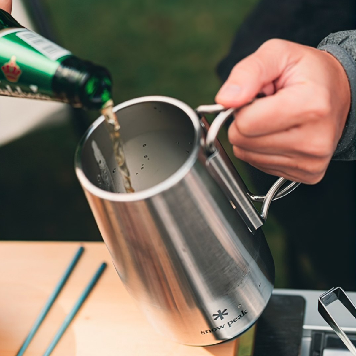 Snowpeak Ly Thép Không Gỉ Cách Nhiệt 2 Lớp Cắm Trại Du Lịch Shimo Stein 700Ml