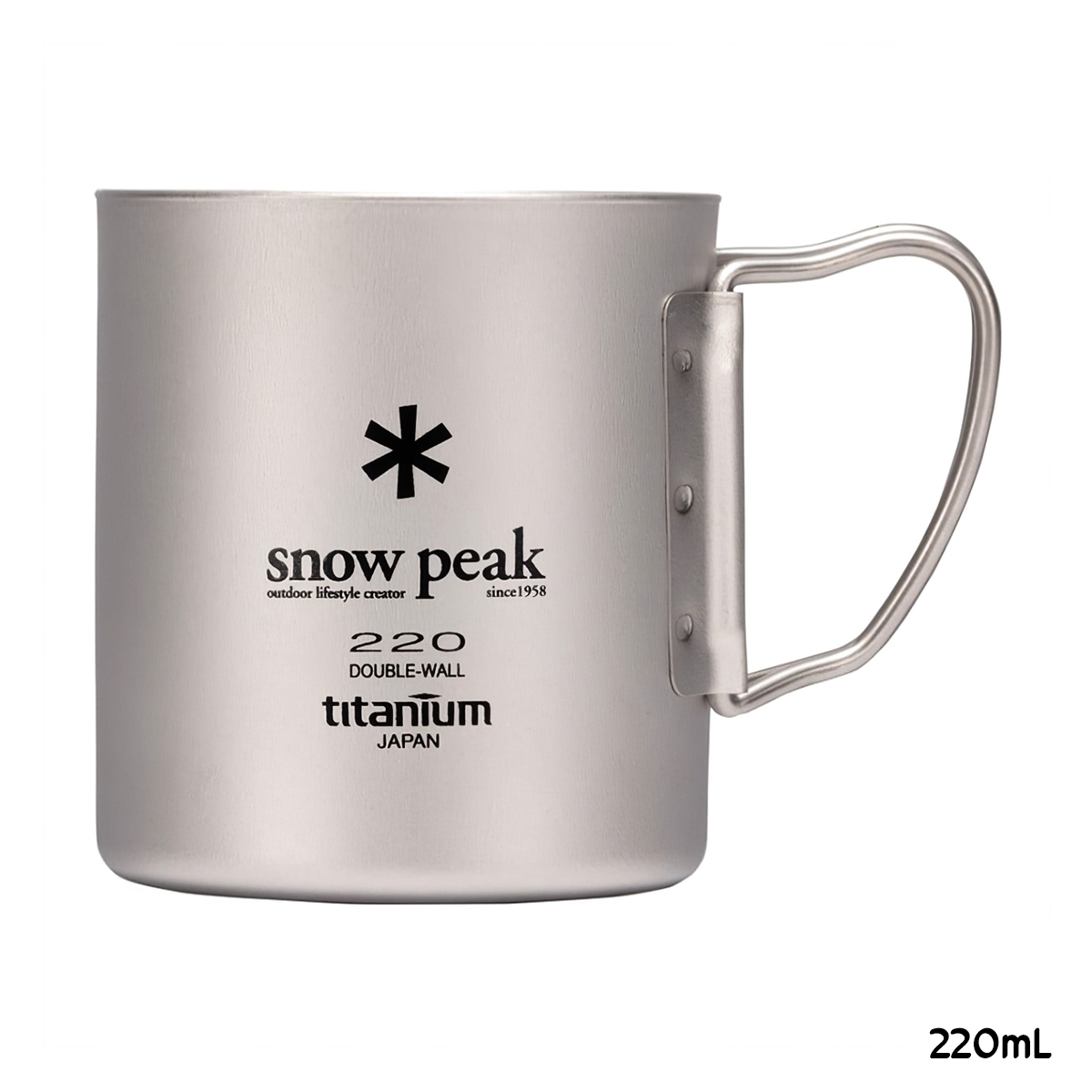 Snowpeak Ly Thép Không Gỉ Cách Nhiệt 2 Lớp Giữ Nhiệt Tốt Cắm Trại Du Lịch Ti-Double 200 – 450ml Mug