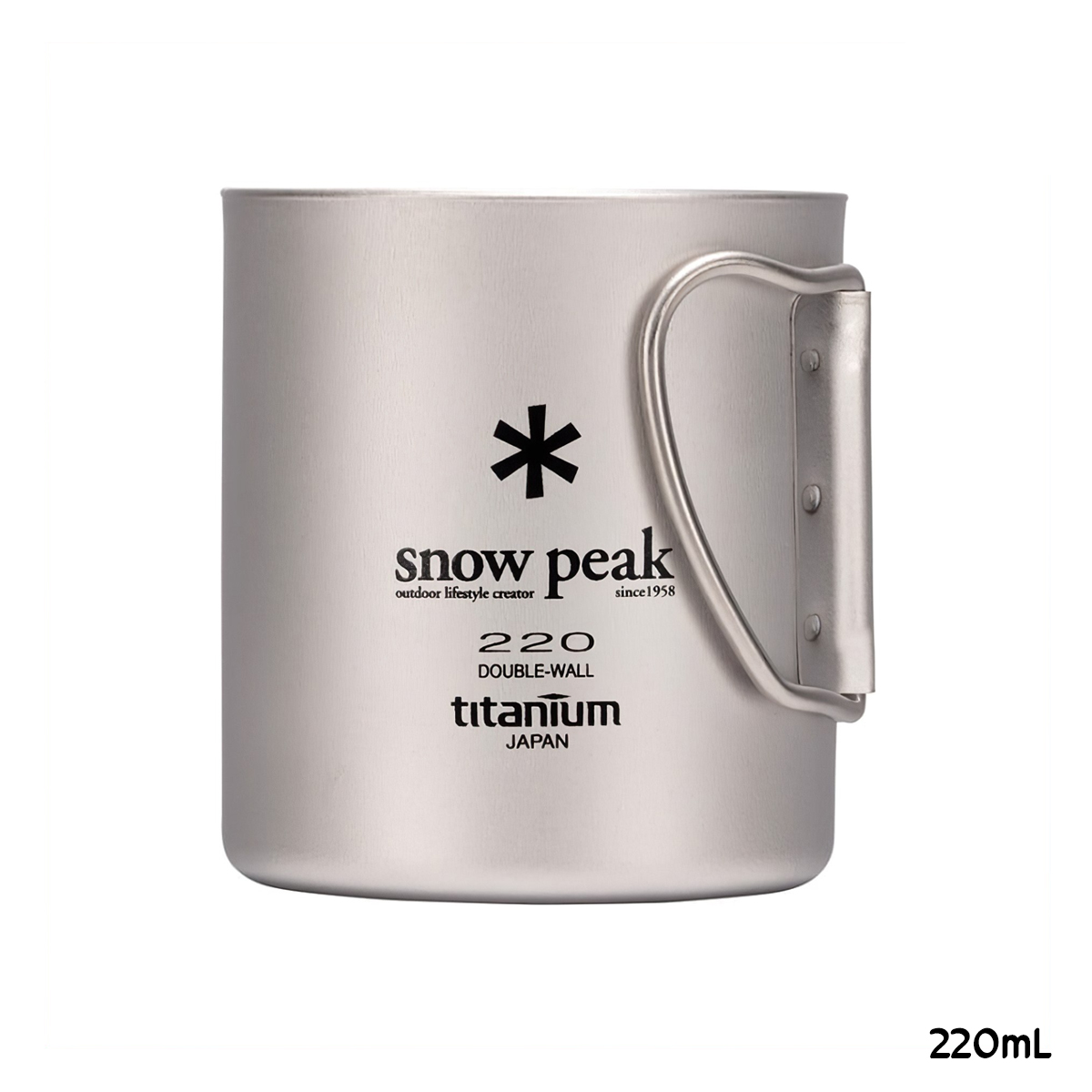 Snowpeak Ly Thép Không Gỉ Cách Nhiệt 2 Lớp Giữ Nhiệt Tốt Cắm Trại Du Lịch Ti-Double 200 – 450ml Mug
