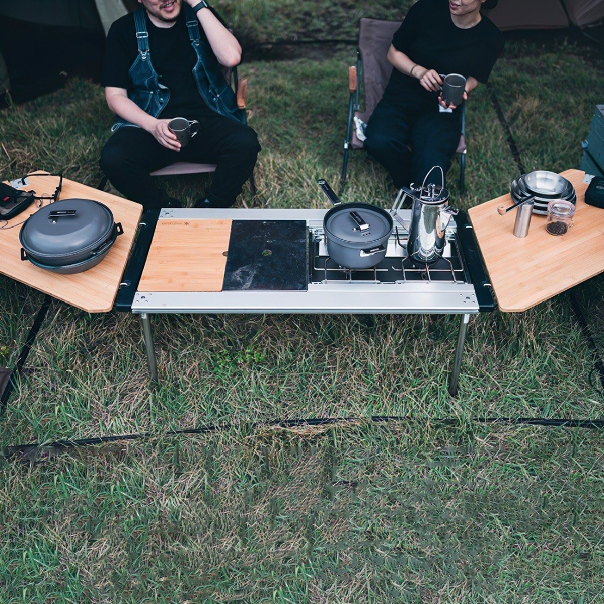 Snowpeak Multi-Function Table Open R Bamboo Mặt Bàn Lắp Ghép Cắm Trại