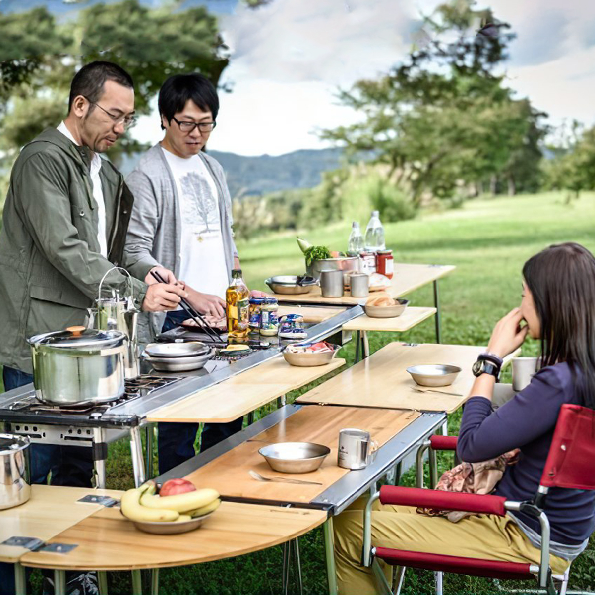 Snowpeak Wood Table W Bamboo CK-126TR Mặt Bàn Lắp Ghép Cắm Trại