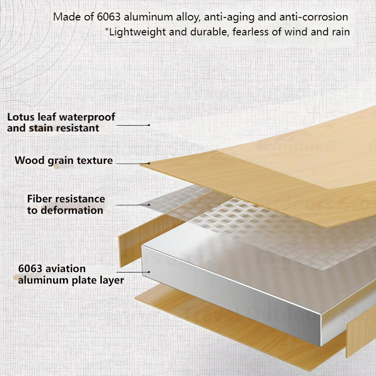 NatureHike CNH22JU036 Mặt bàn nhôm cho giường gấp dã ngoại XJC03