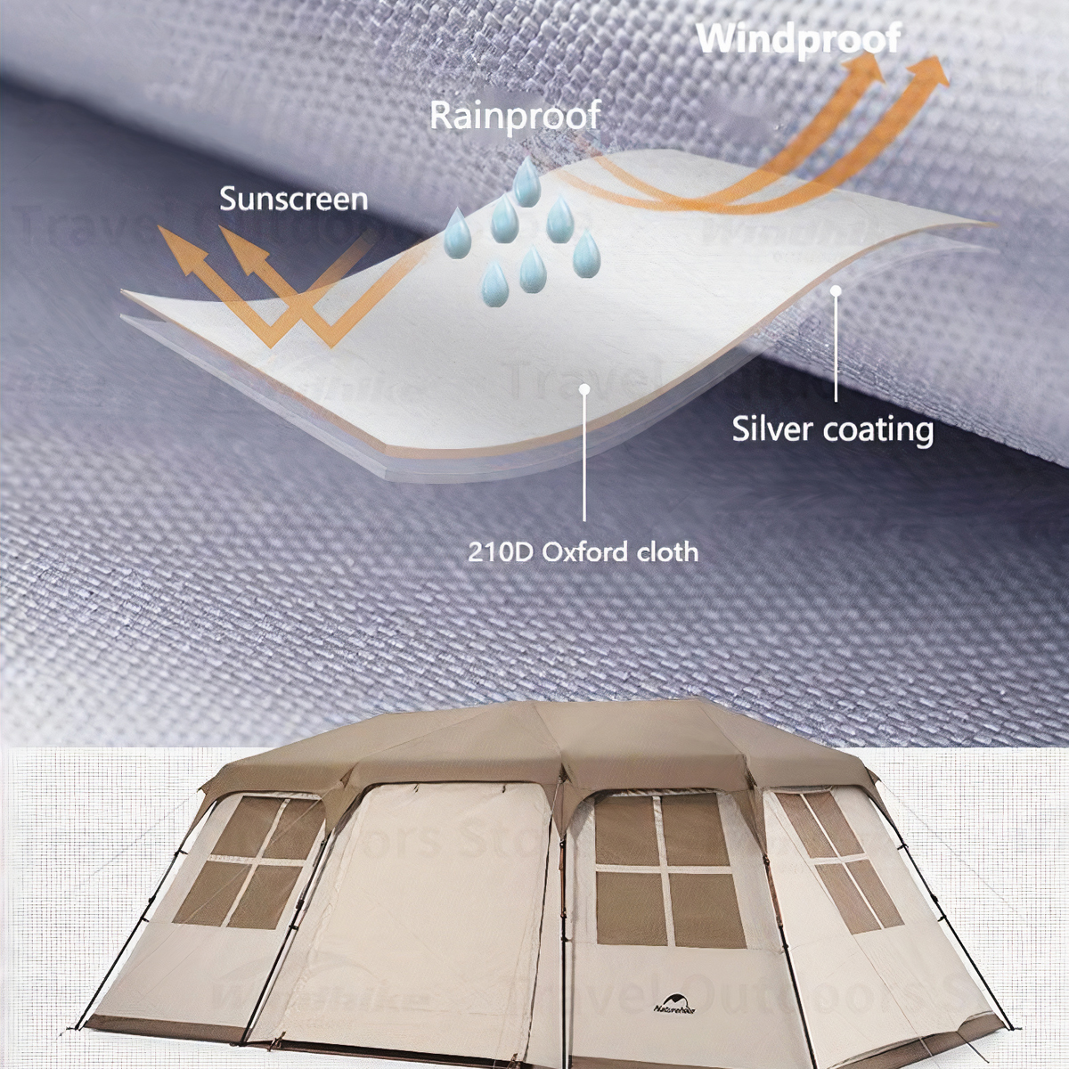 Naturehike Lều Cắm Trại 3 Gian Glamping – Village 17