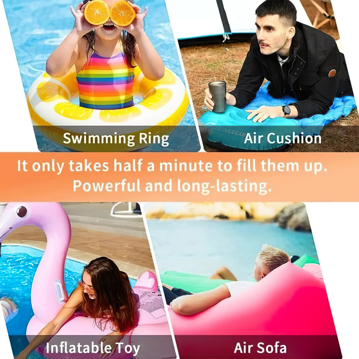 Flextail EVO PUMP Máy Bơm Hơi Đệm Gối Hơi Cắm Trại -Electric Air Pump (pin sạc 5000mAh)