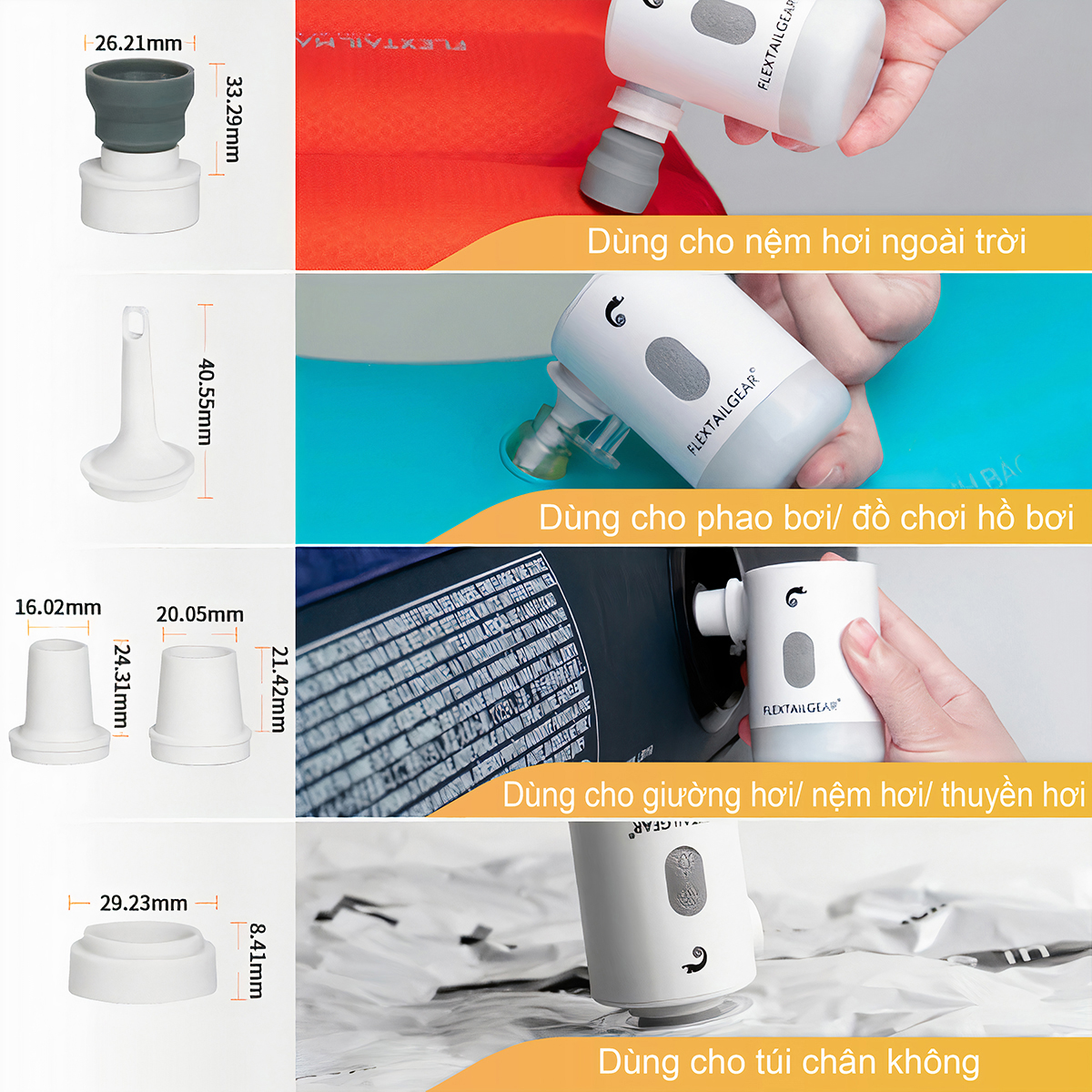 Flextail MAX PUMP 2 PRO – 4 in 1 Máy Bơm Hơi Đệm Gối Hơi Cắm Trại Đa Năng Hút Chân Không