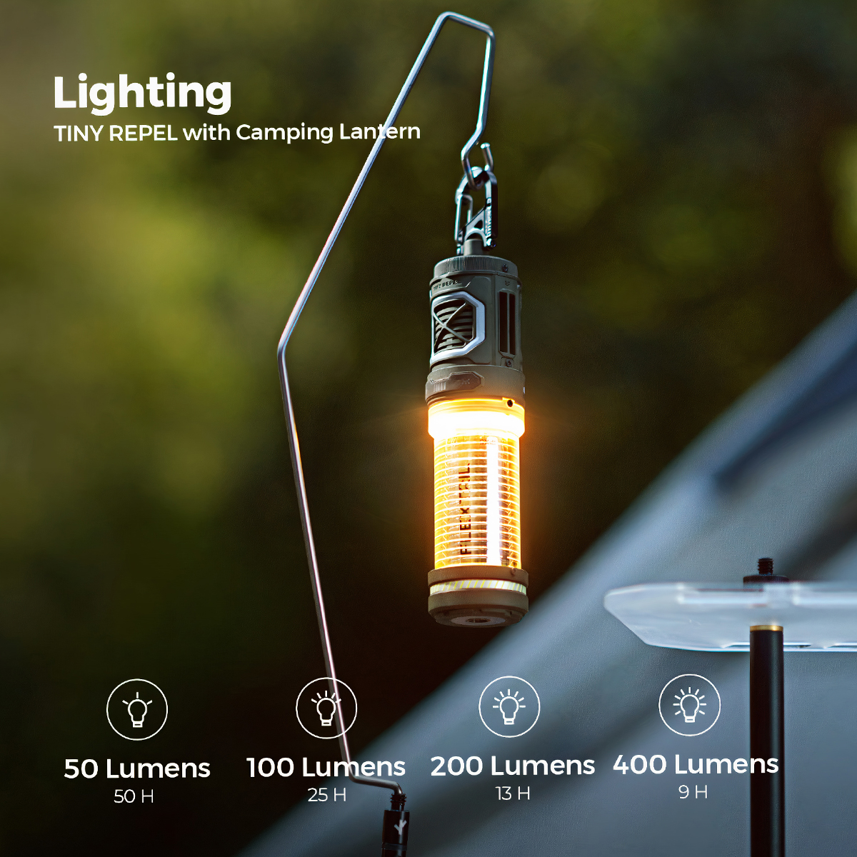 Flextail TINY REPEL- 3 IN 1 Máy Đuổi Muỗi Kiêm Đèn Dã Ngoại - Mosquito Repellent With Camping Lantern