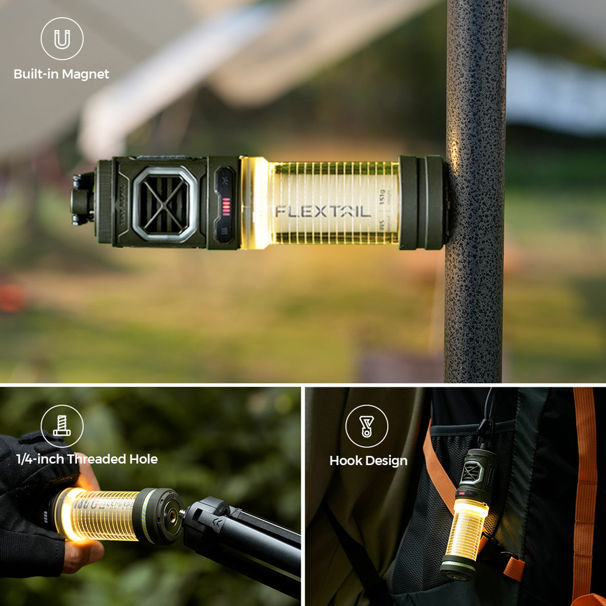 Flextail TINY REPEL S - 2 IN 1 Máy Đuổi Muỗi Kiêm Đèn Dã Ngoại - Mosquito Repellent with Camping Lantern