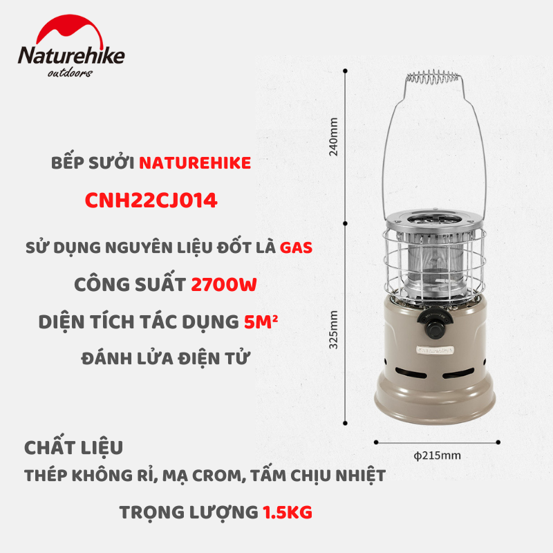 NatureHike Máy sưởi gas cắm trại đa năng
