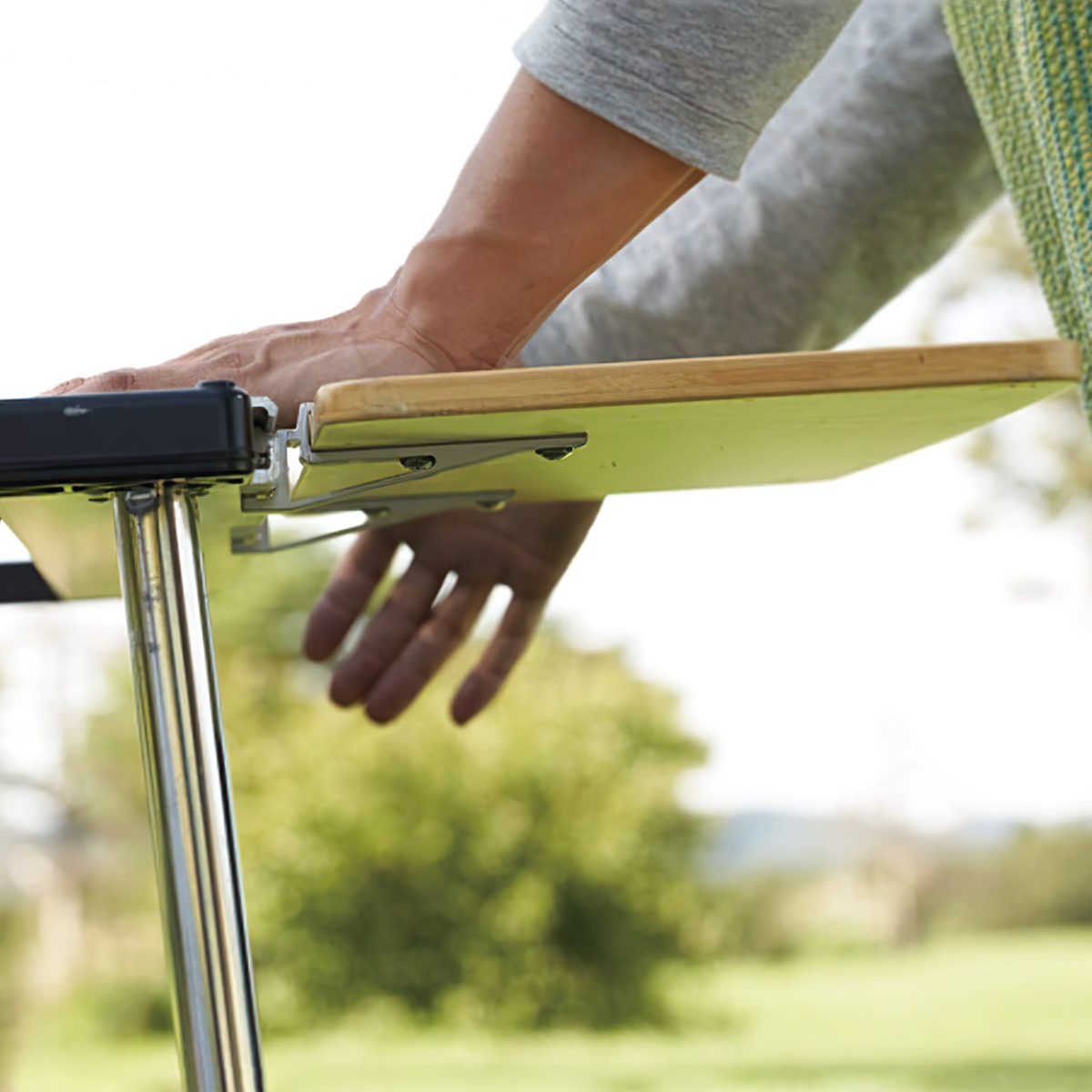 Snowpeak Igt Slide Top Long Half Bamboo Miếng Gỗ Bàn Cắm Trại Gắn Thêm Cho Bàn