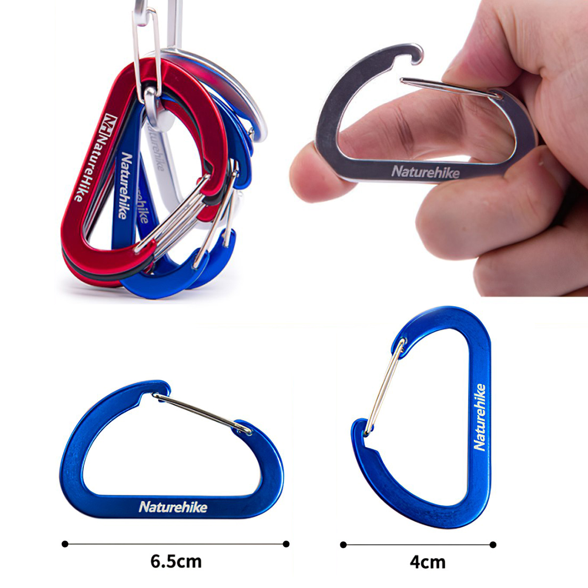 Móc Chìa Khoá Edc Làm Từ Hợp Kim Nhôm Naturehike Panerai 6.5Cm Flat Hang Buckle