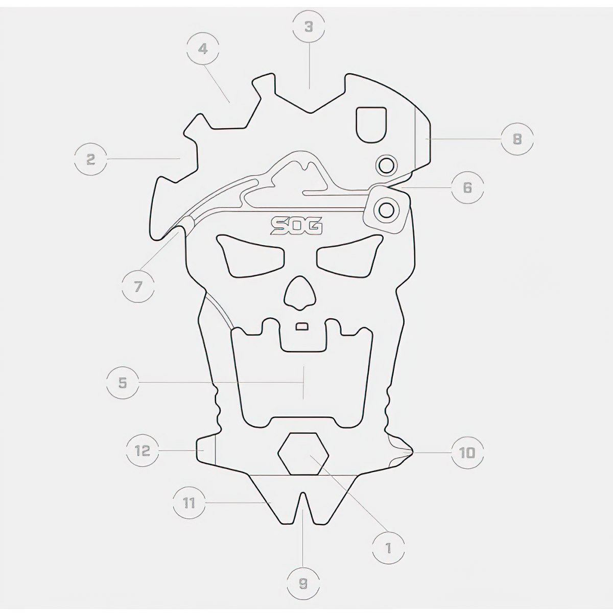 Móc Chìa Khóa Cắm Trại SOG Macv Keychain Tool