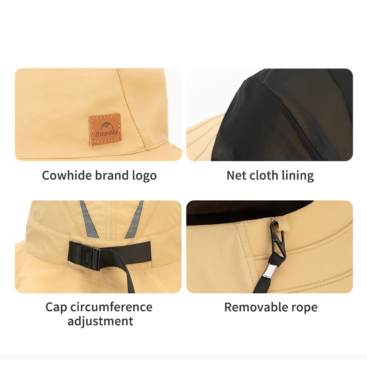 Naturehike NH21FS531 Nón Rộng Vành Cắm Trại Có Che Gáy