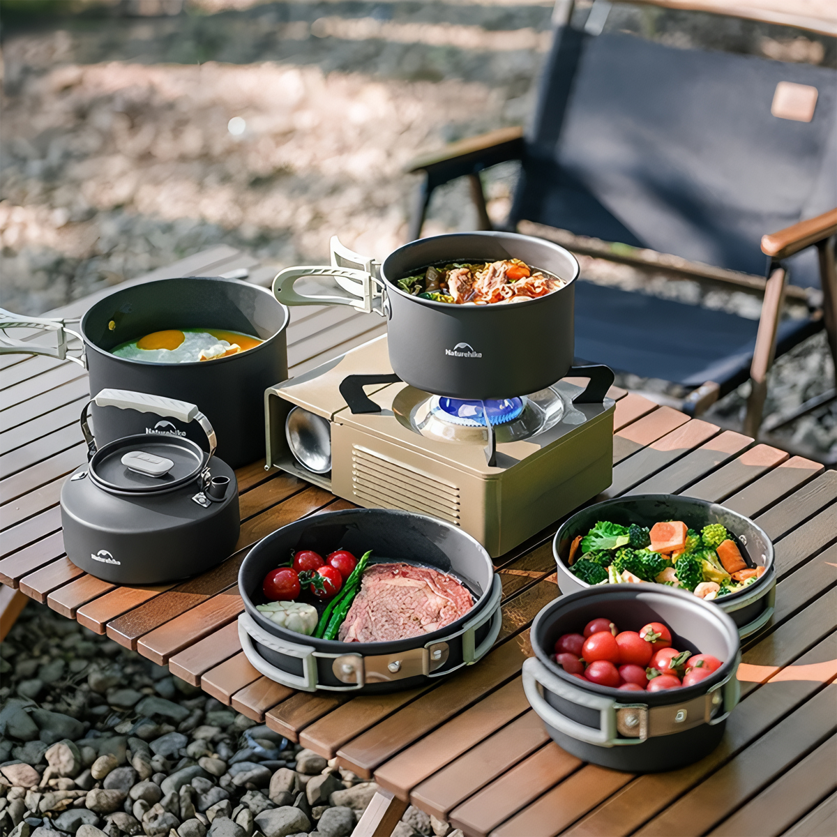 Naturehike Bộ Nồi Nhôm Cắm Trại Cao Cấp CNK2450CF010