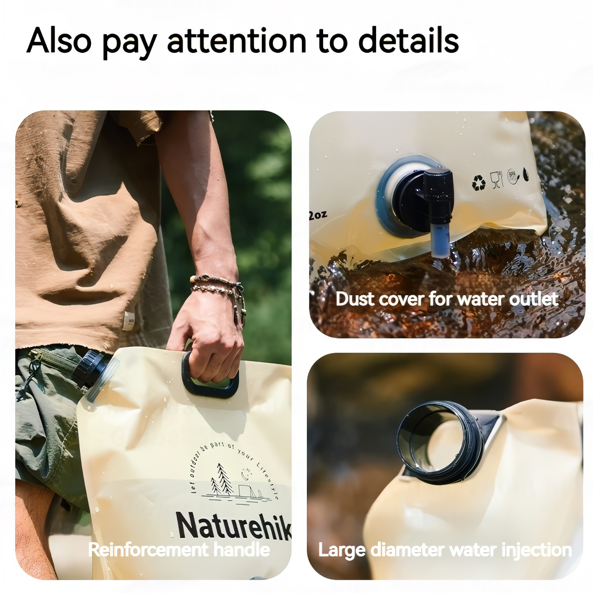 Naturehike Can Đựng Nước Mềm 10L Cắm Trại Dã Ngoại CNK2450CF027
