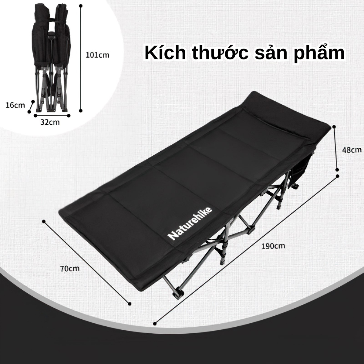 Naturehike CNK2300WS010 Giường Xếp Gấp Gọn Thông Minh