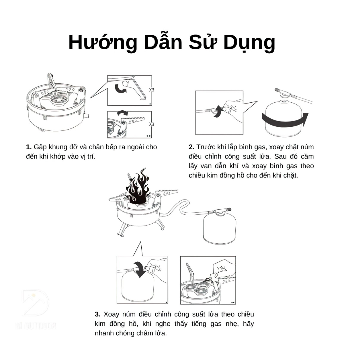 Naturehike Bếp Gas Mini IGT 3 Đầu Đốt Cắm Trại CNK2450CF019