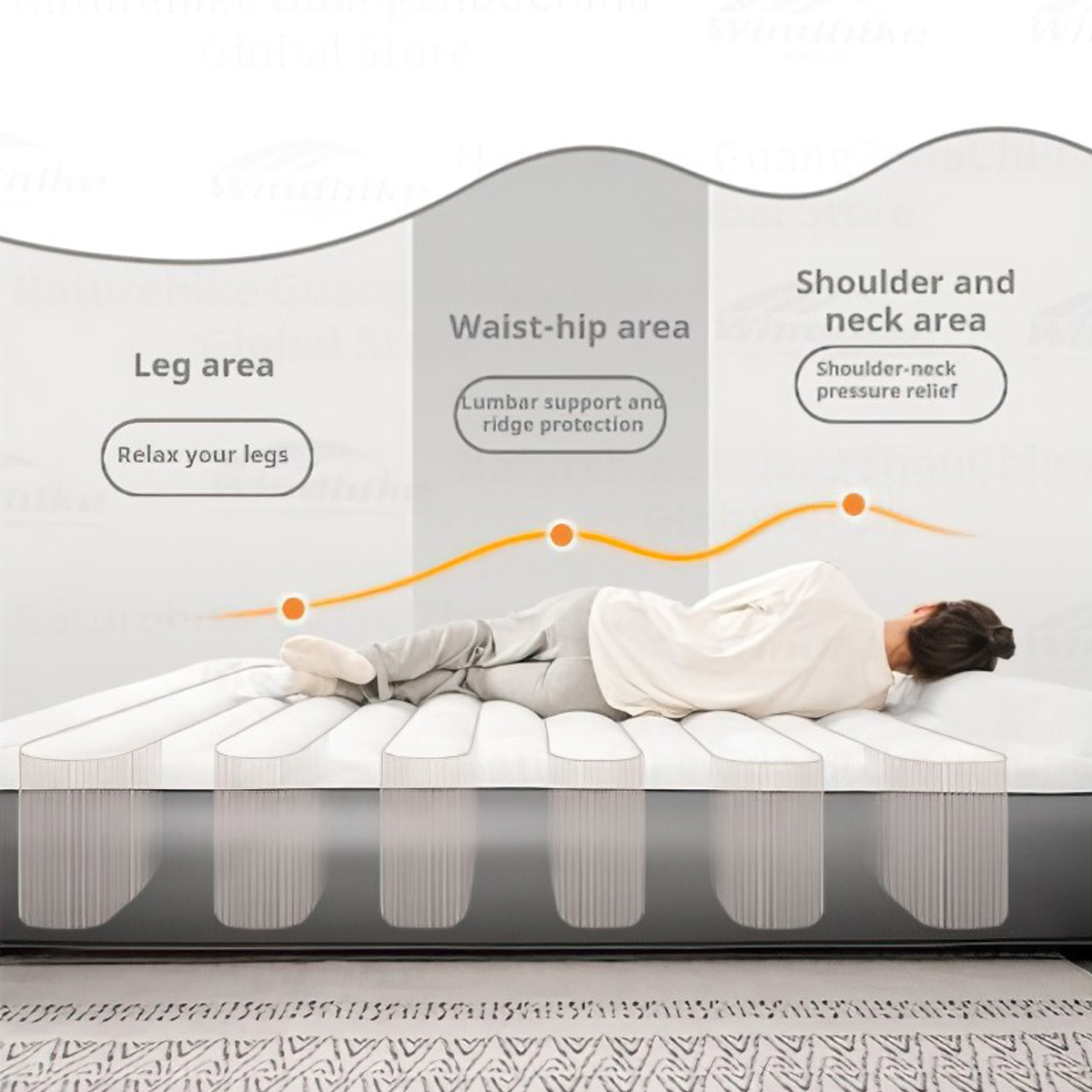 Naturehike Đệm Hơi Cắm Trại Kèm Bơm Tích Điện CNK2450WS040