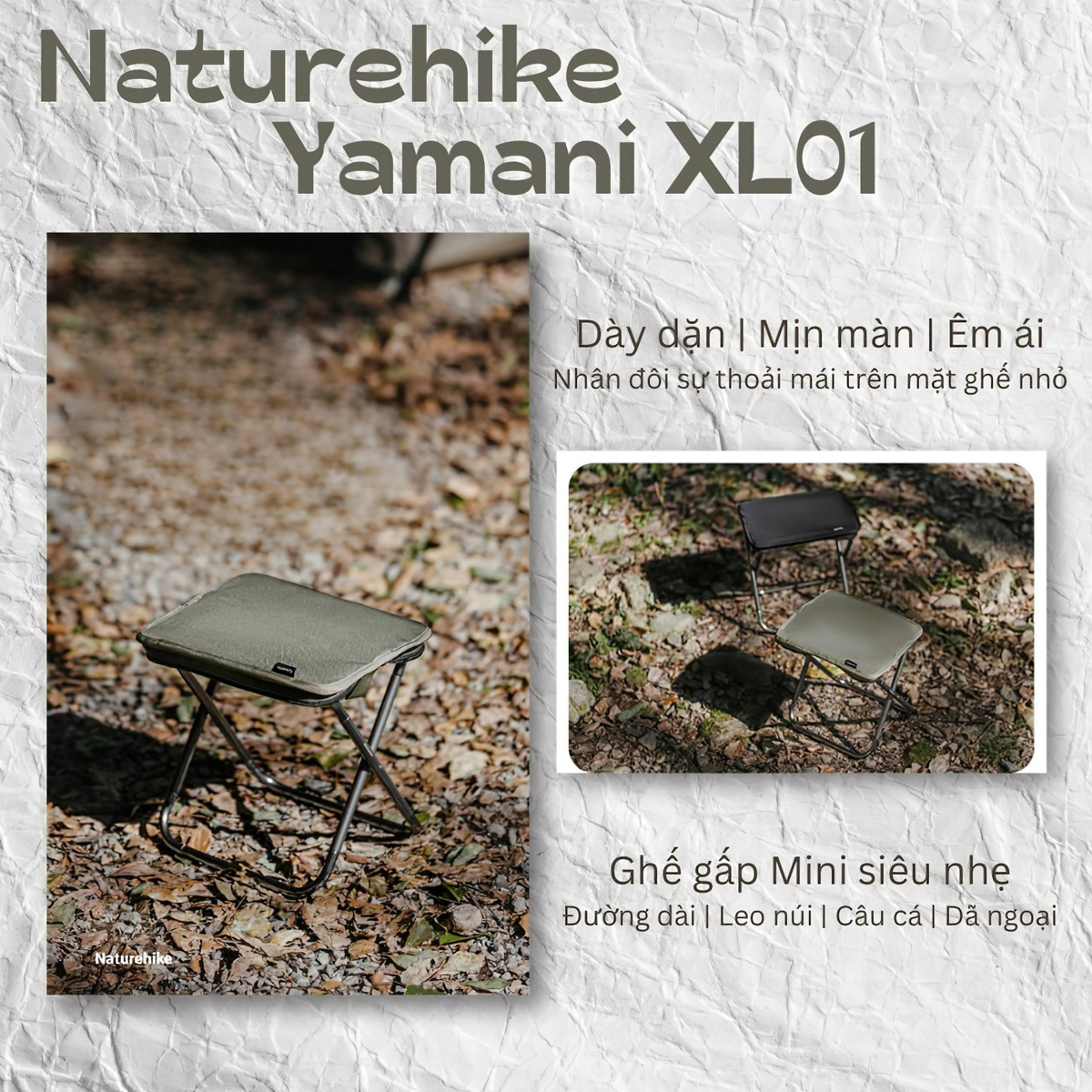 Naturehike Ghế Đẩu Mini, Siêu Nhẹ, Siêu Gọn CNK2550JJ011