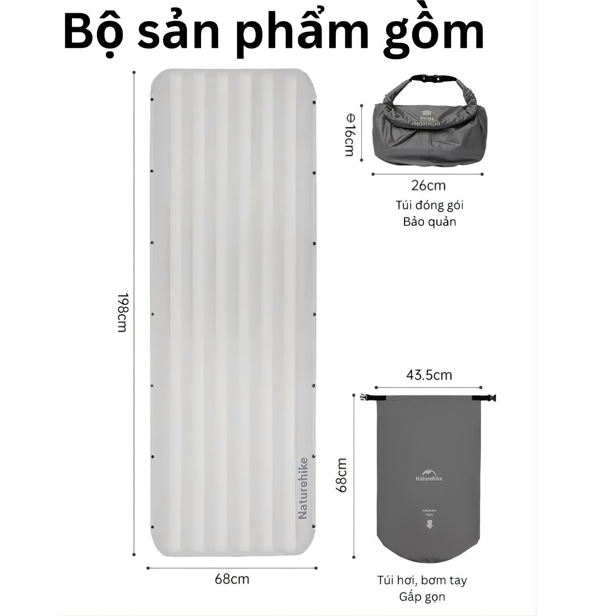 Naturehike Đệm hơi cá nhân siêu nhẹ Libamboo CNK2450WS034