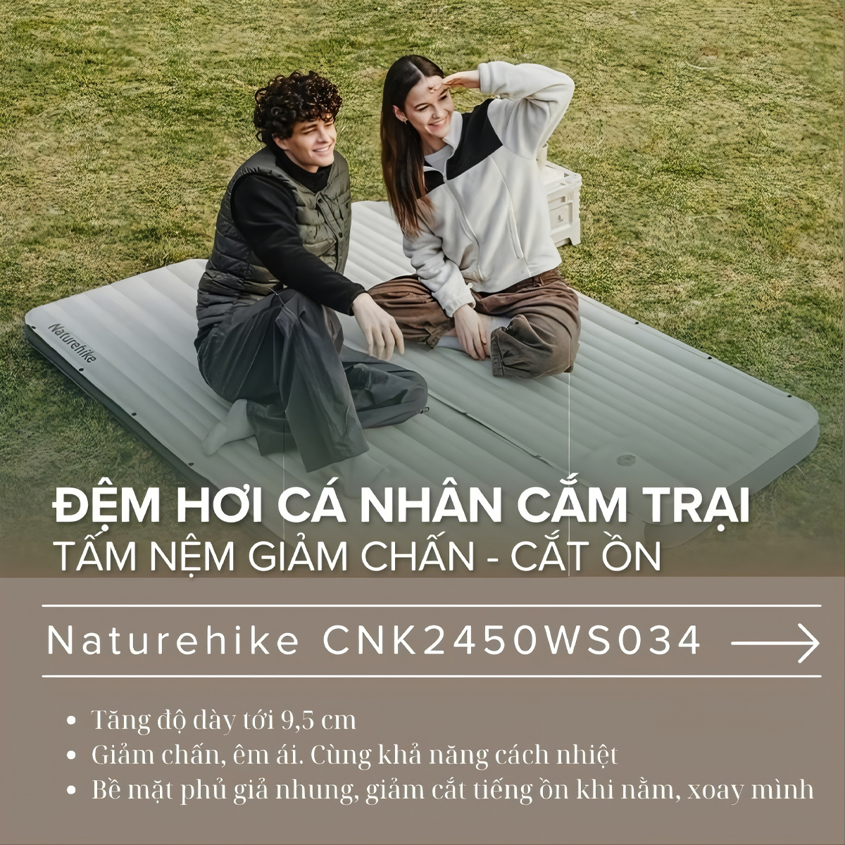 Naturehike Đệm hơi cá nhân siêu nhẹ Libamboo CNK2450WS034