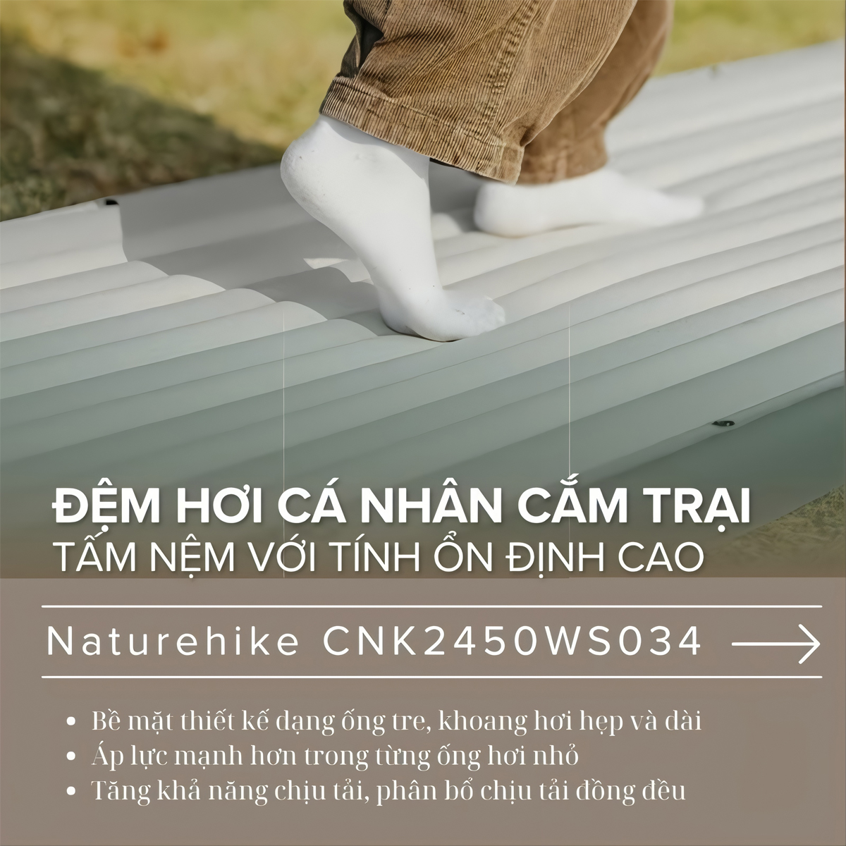Naturehike Đệm hơi cá nhân siêu nhẹ Libamboo CNK2450WS034