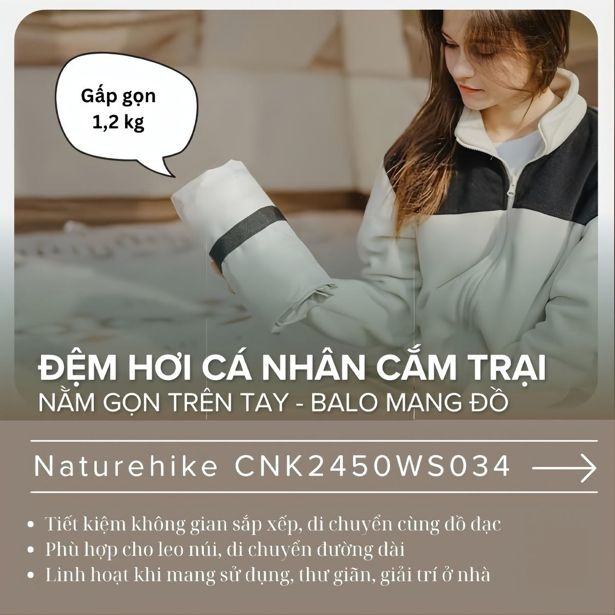 Naturehike Đệm hơi cá nhân siêu nhẹ Libamboo CNK2450WS034