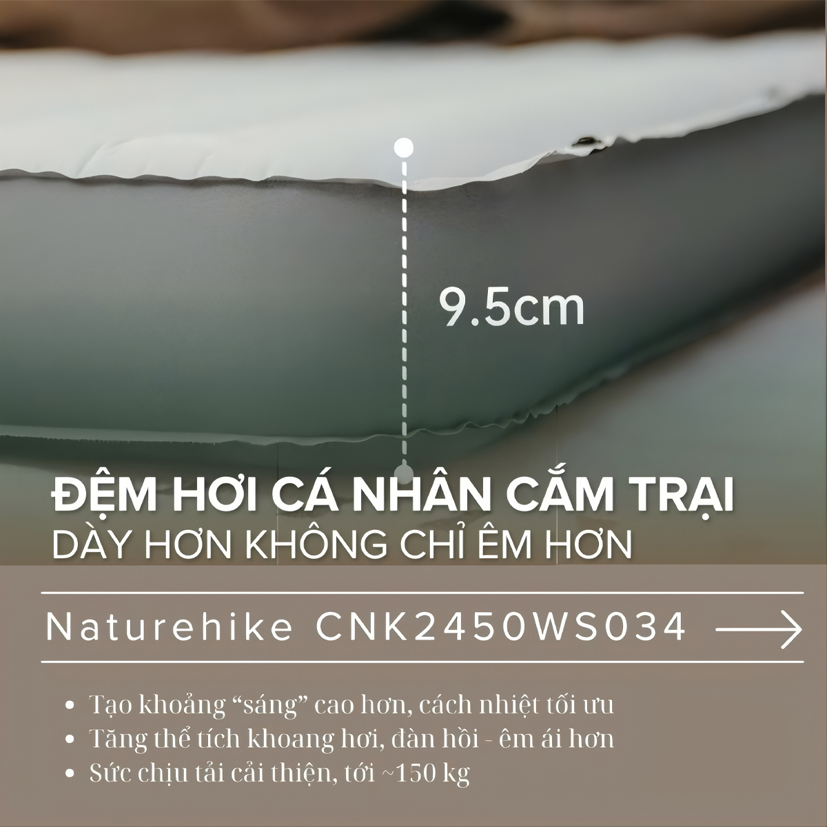 Naturehike Đệm hơi cá nhân siêu nhẹ Libamboo CNK2450WS034