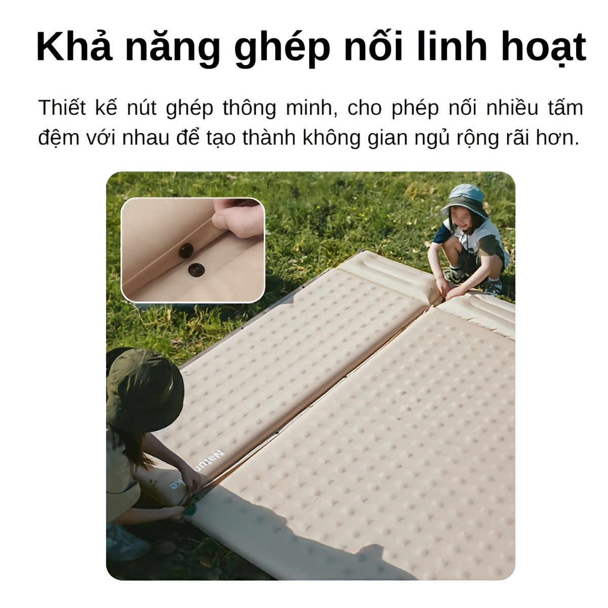 Naturehike Đệm Hơi Tự Bơm Xếp Gọn Cắm Trại CNK2550WS025