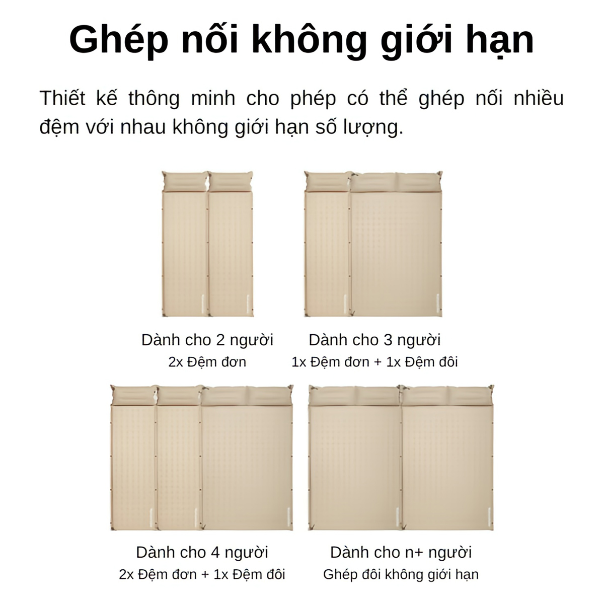 Naturehike Đệm Hơi Tự Bơm Xếp Gọn Cắm Trại CNK2550WS025