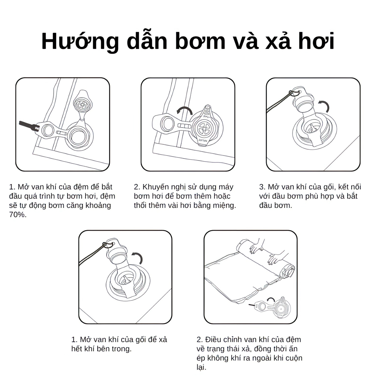 Naturehike Đệm Hơi Tự Bơm Xếp Gọn Cắm Trại CNK2550WS025