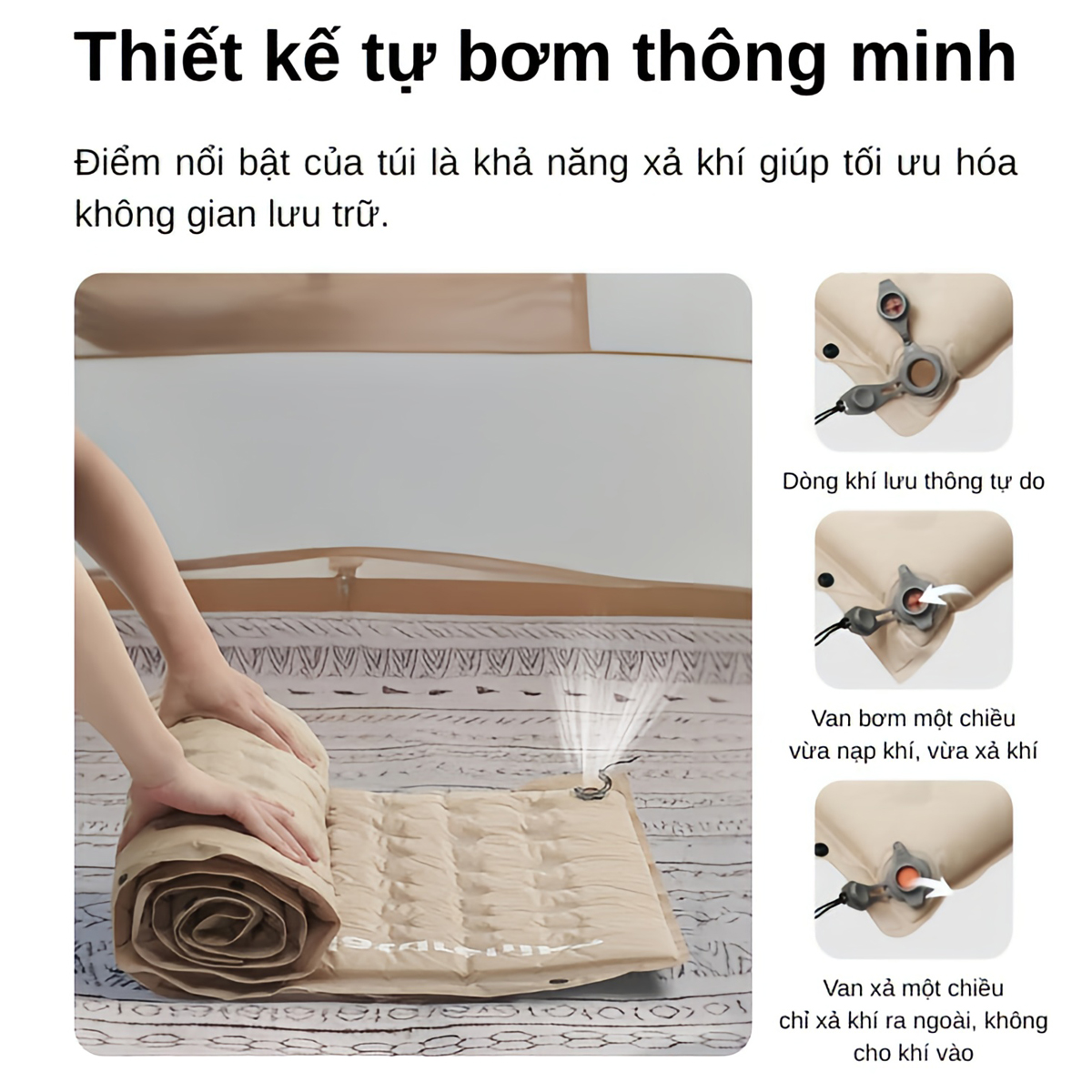 Naturehike Đệm Hơi Tự Bơm Xếp Gọn Cắm Trại CNK2550WS025