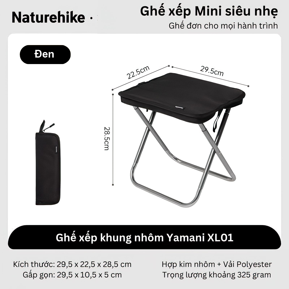 Naturehike Ghế Đẩu Mini, Siêu Nhẹ, Siêu Gọn CNK2550JJ011