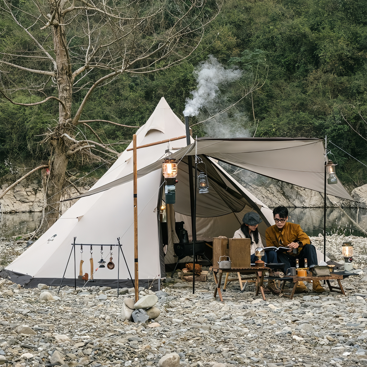 Naturehike Lều Cắm Trại Mông Cổ 5-8 người Octagonal Pyramid Tent NH20ZP014