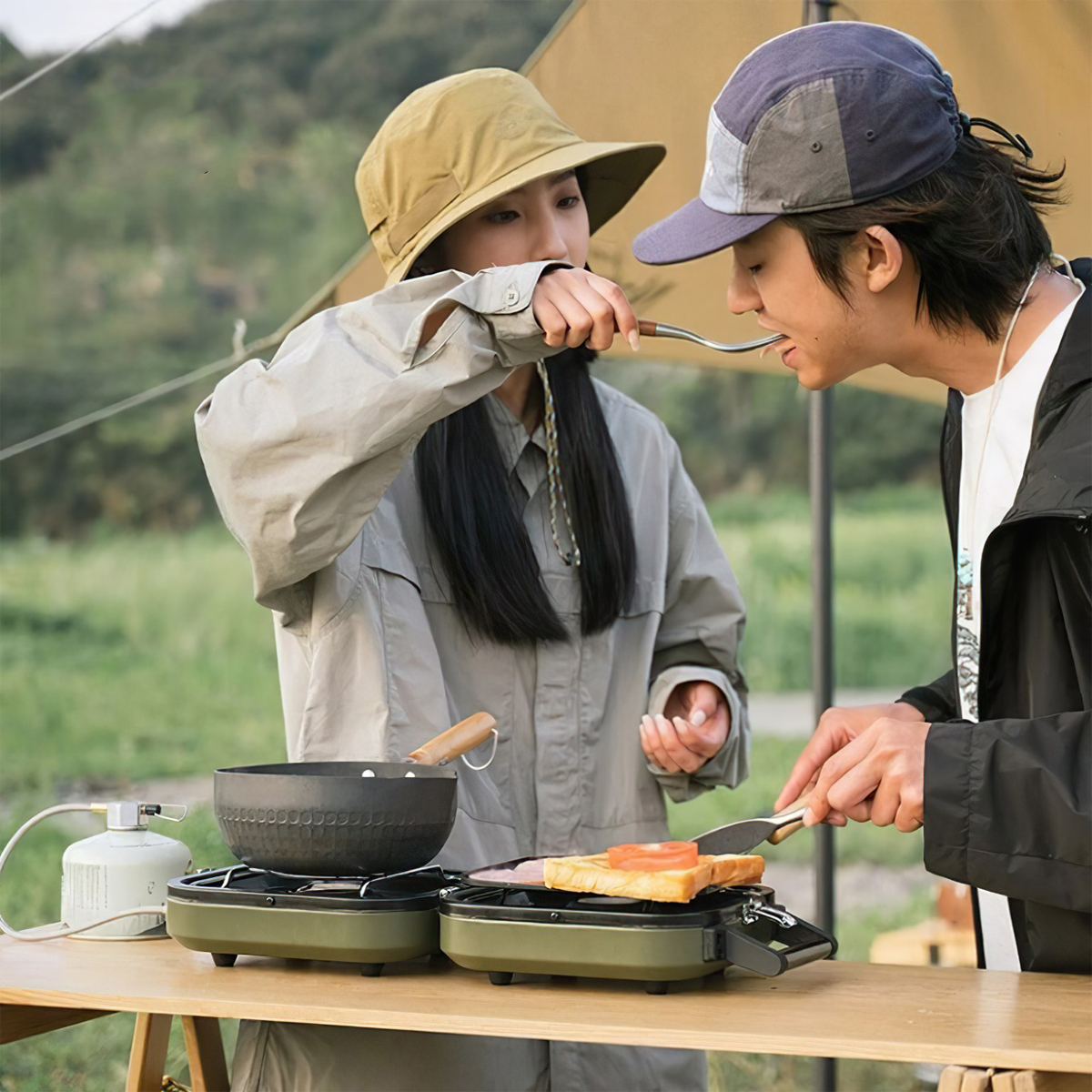 Naturehike Bếp Ga Đôi Gấp Gọn Glamping NH22RJ003