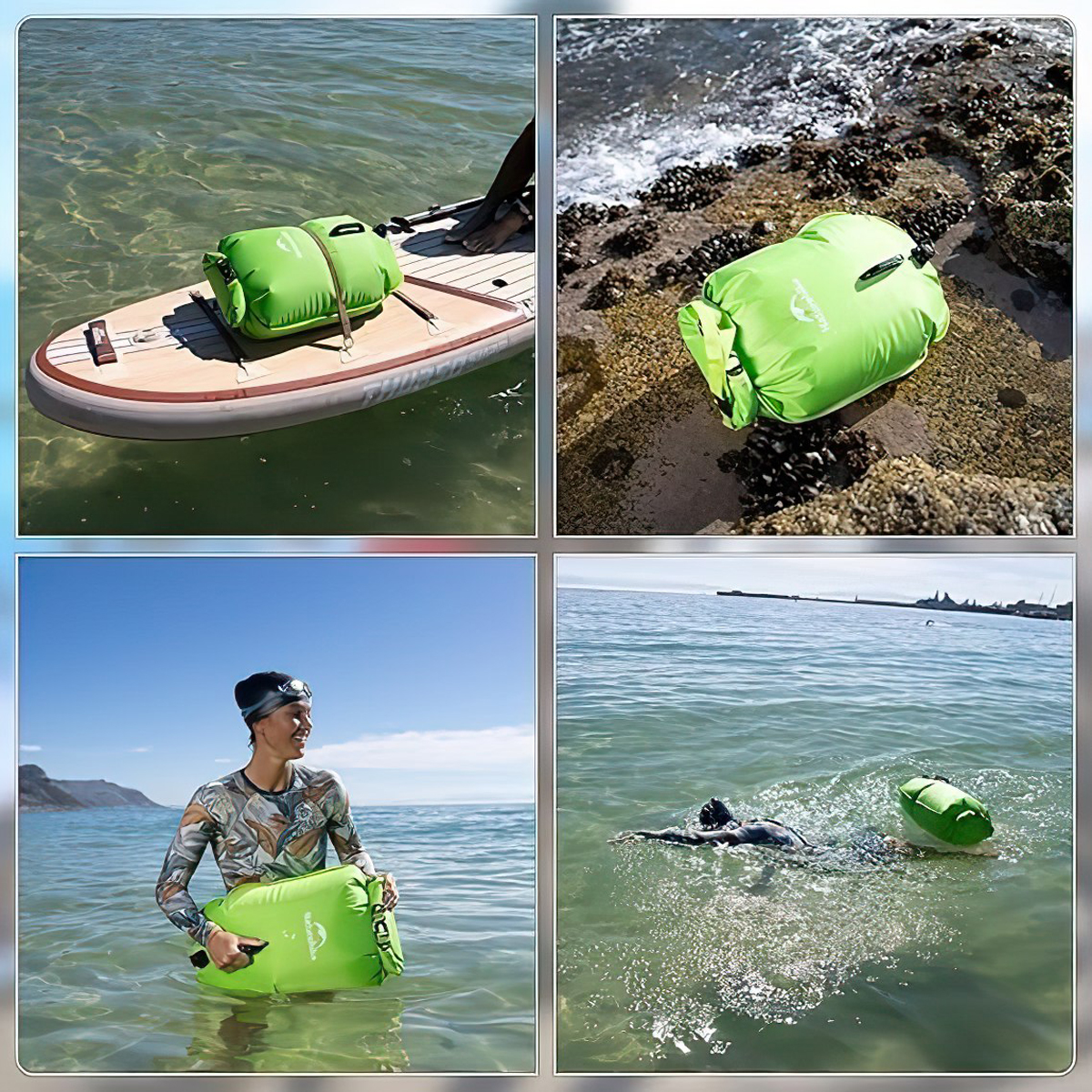 Naturehike Phao Bơi 18L - 25L Kết Hợp Túi Khô Đựng Đồ Chống Nước ( mẫu 2026 - 2 ngăn khí - 4 lớp ) NH17S001-G