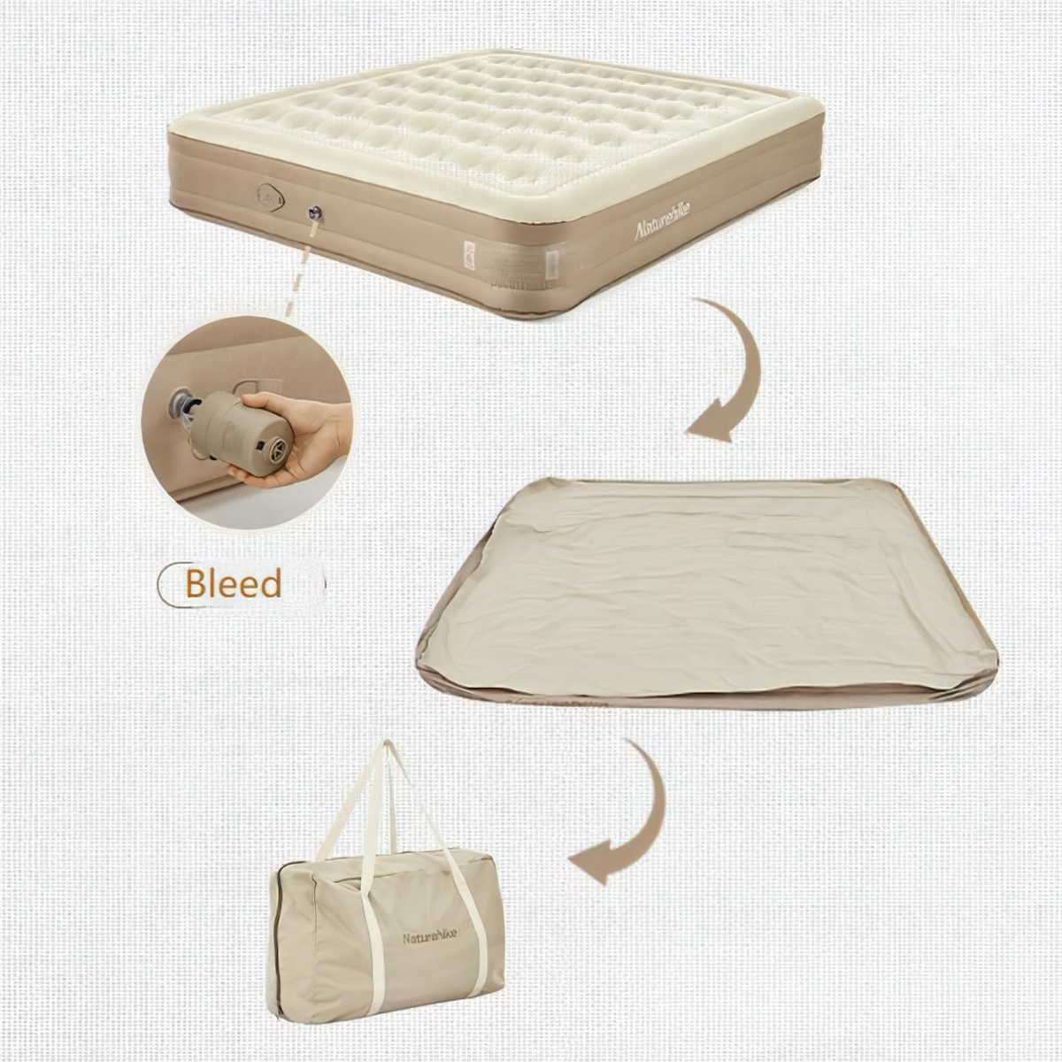 Naturehike CNH22DZ015 Nệm Bơm Hơi C20 Tích Hợp Máy Bơm C20 inflatable mattress built-in pump