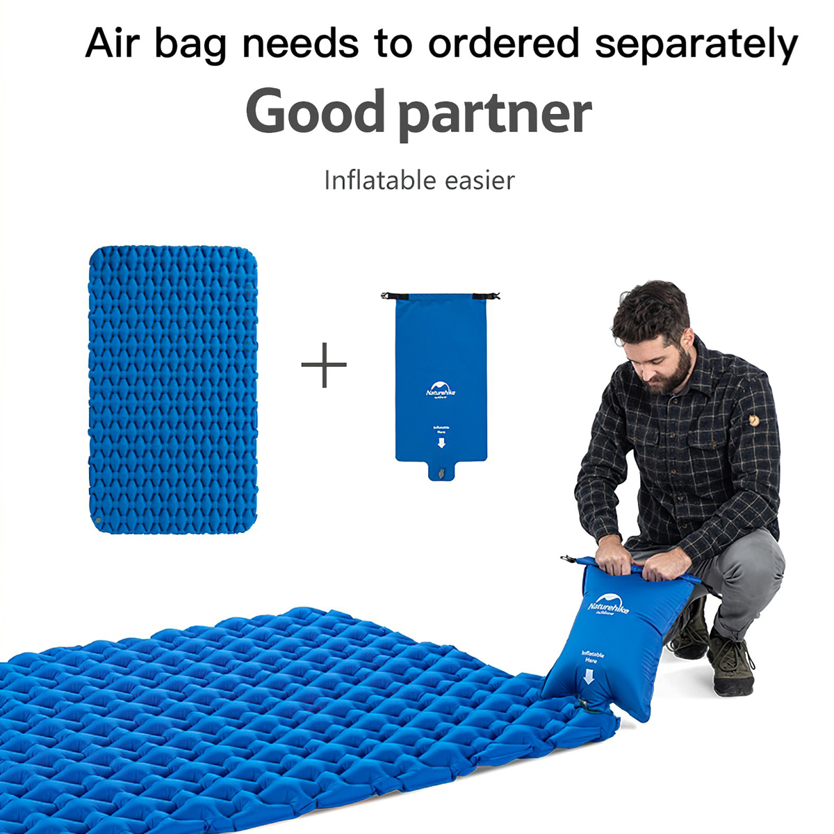 Nệm hơi đơn FC-10 single sleeping pad NH19Z032-P và NH19Z001-P/ túi hơi NH19Q033-D