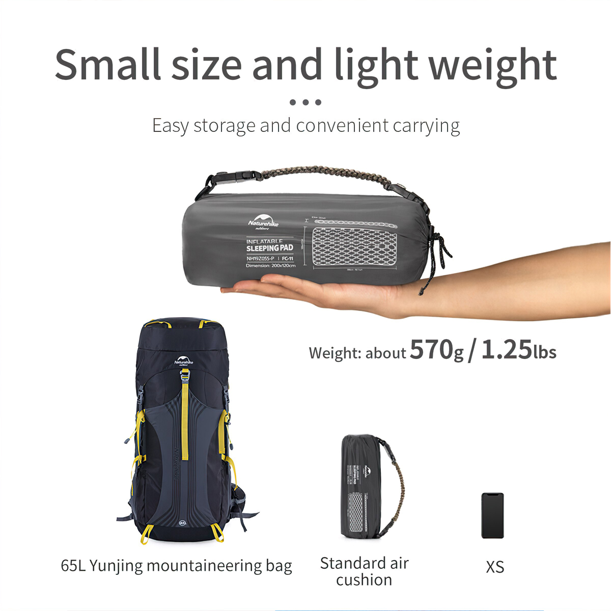 Nệm hơi đơn FC-10 single sleeping pad NH19Z032-P và NH19Z001-P/ túi hơi NH19Q033-D