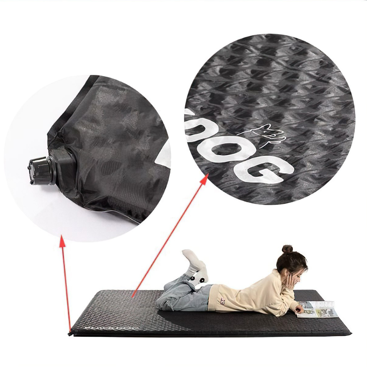 Nệm Hơi Tự Bơm Cắm Trại Blackdog