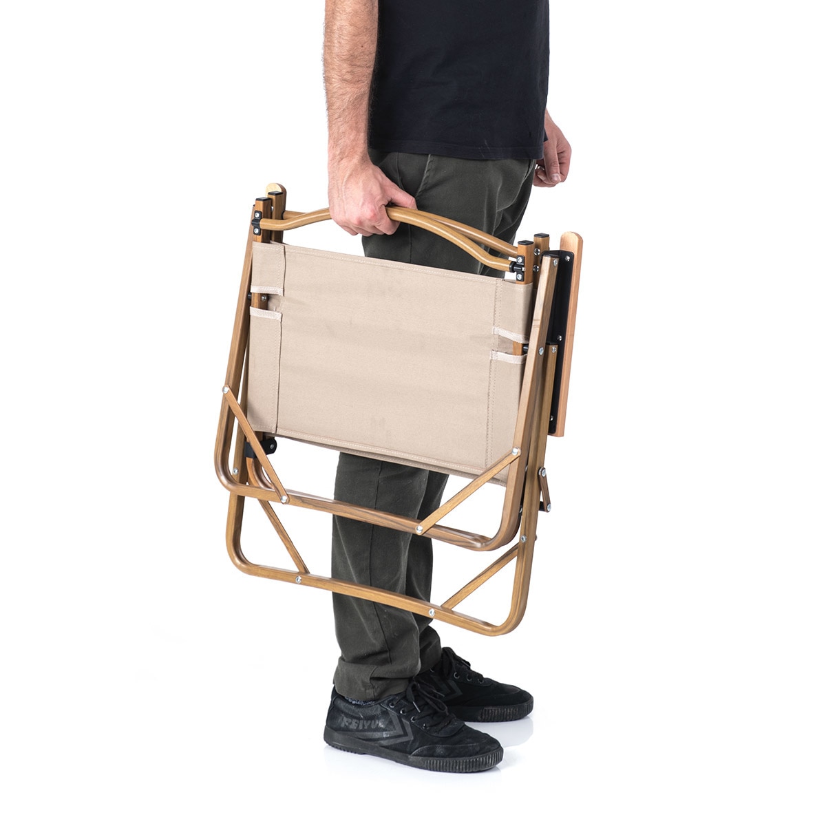 Naturehike NH19Y002-D Ghế Xếp Cắm Trại Tựa Lưng Khung Vân Gỗ Portable Outdoor