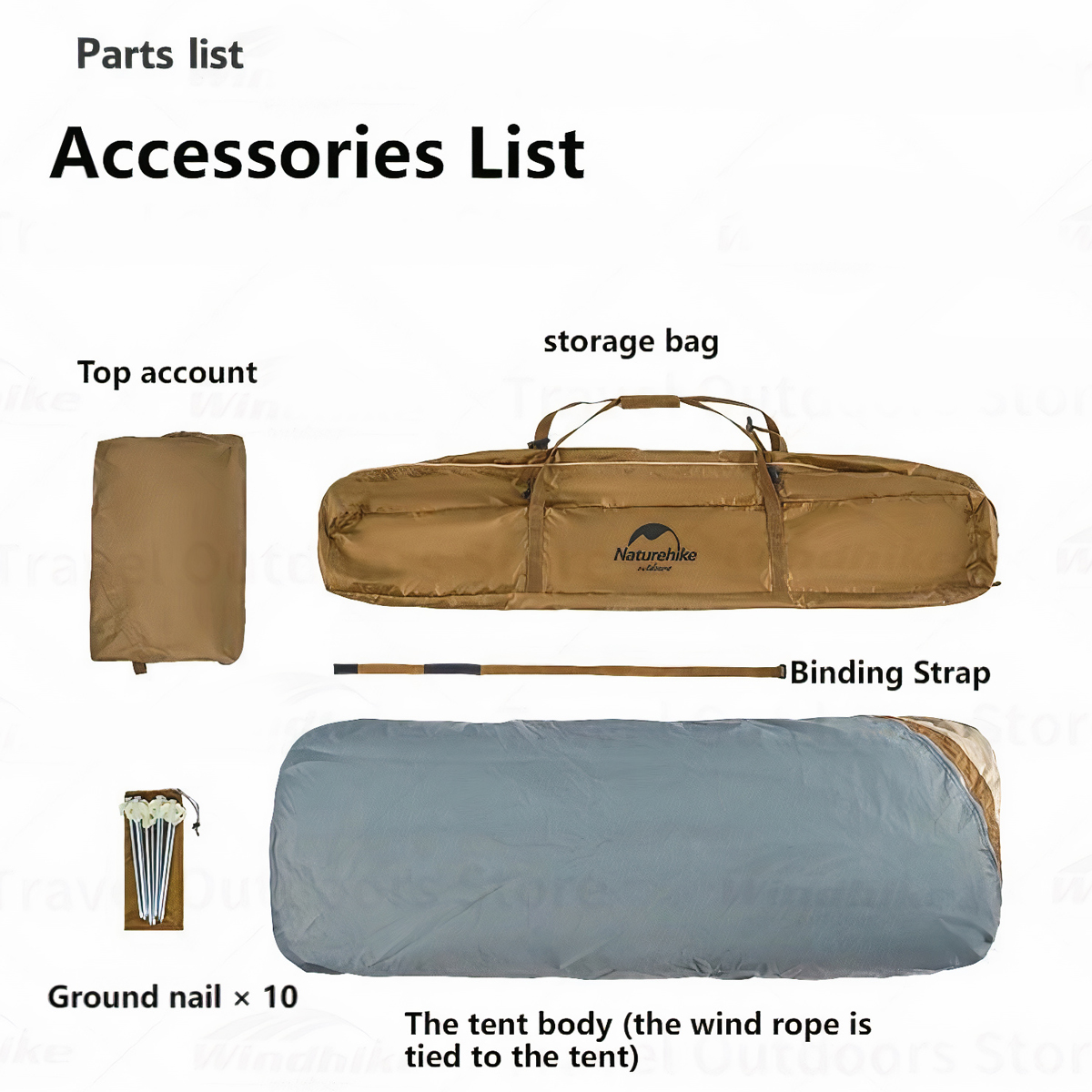 Naturehike Lều Vệ Sinh Cắm Trại 2 Khoang Glamping