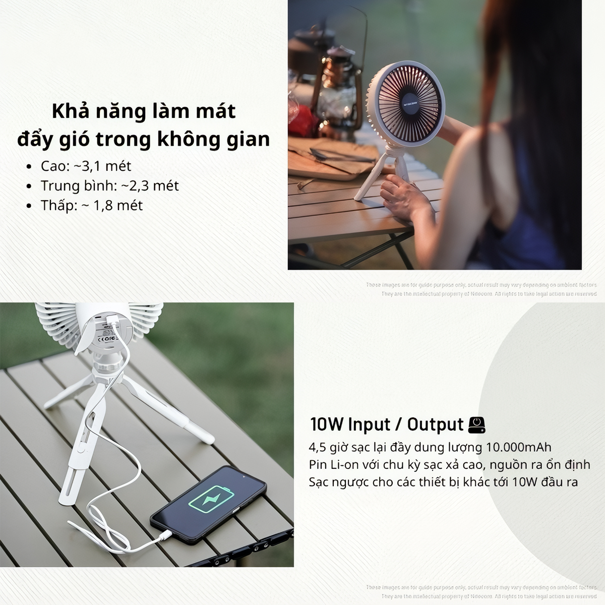 Nitecore Quạt Đa Năng Tích Hợp Đèn Cắm Trại NEF10