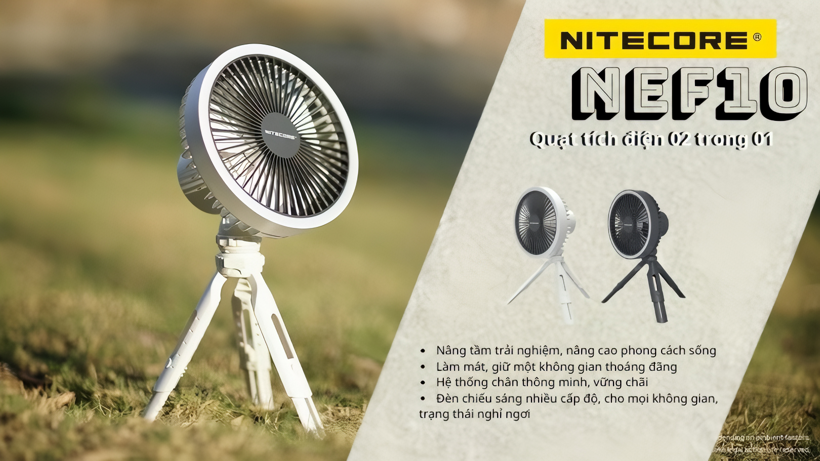 Nitecore Quạt Đa Năng Tích Hợp Đèn Cắm Trại NEF10