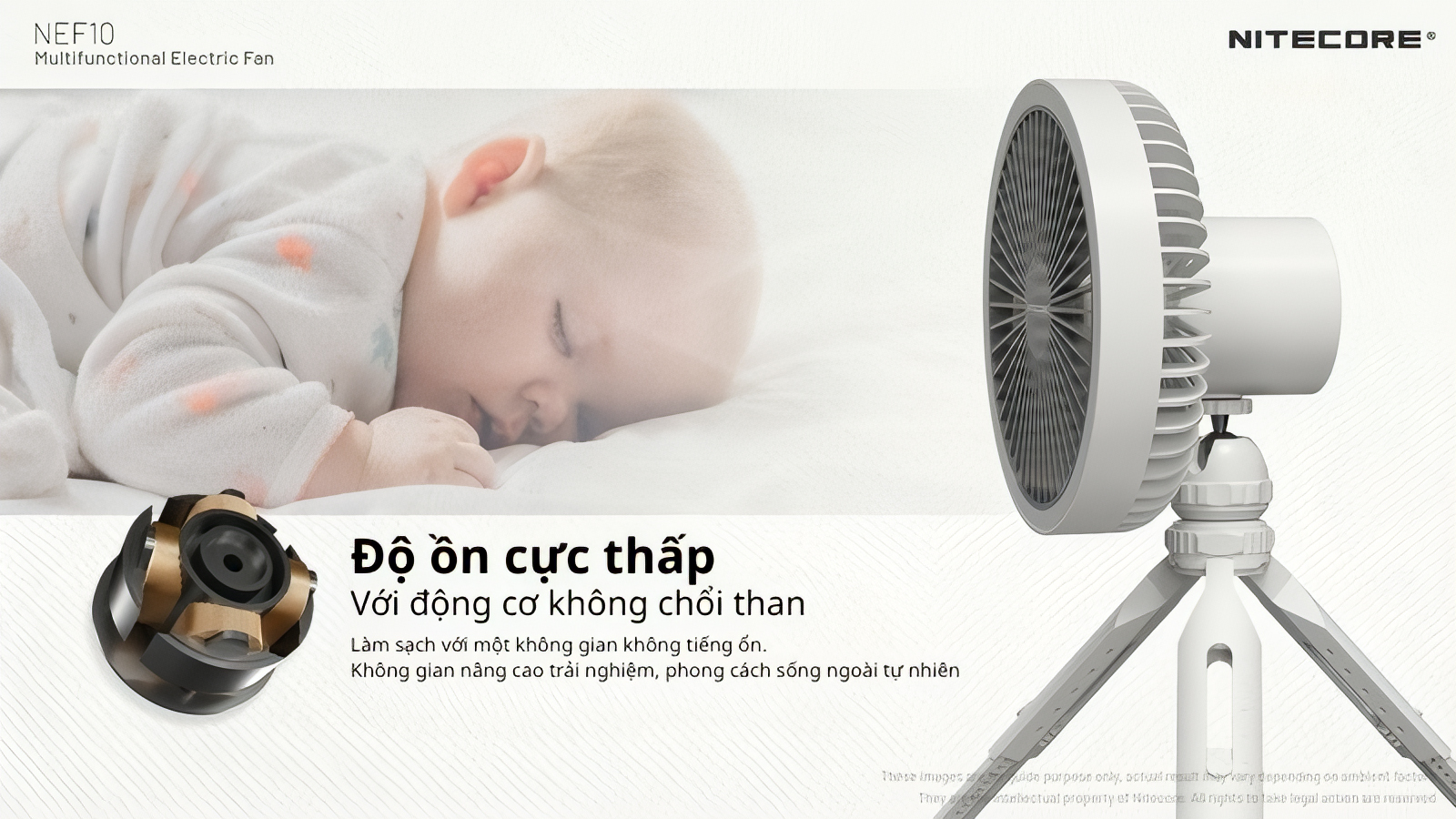 Nitecore Quạt Đa Năng Tích Hợp Đèn Cắm Trại NEF10