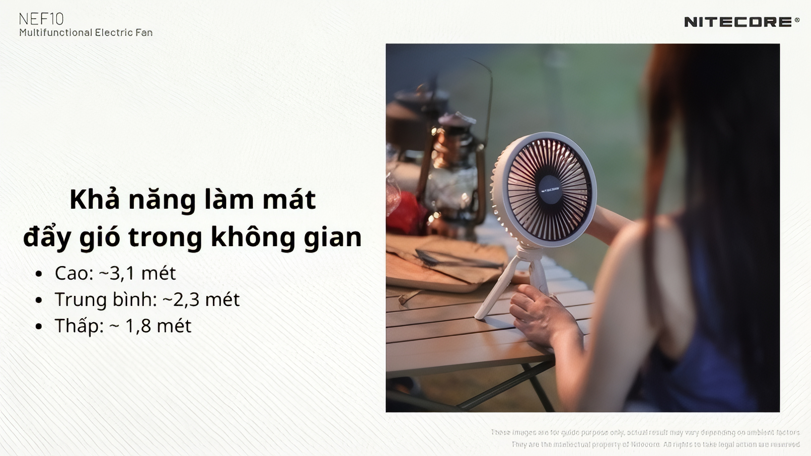Nitecore Quạt Đa Năng Tích Hợp Đèn Cắm Trại NEF10